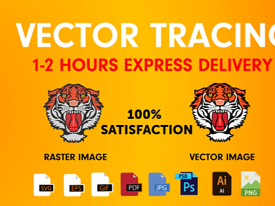 I will do vector tracing witin 2 hours branding business illustration logo to vector logodesign typography ux vector vector art vector artwork vector illustration vector logo vector trace vector tracing