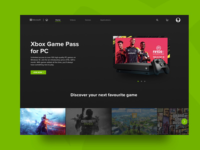 Xbox Homepage Re-Design branding concept design dribbble games gaming website homepagedesign redesign typography ui uidesign ux website design xbox360