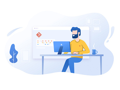 Git Developer | illustration art concept design developer dribbble flat illustraion vector