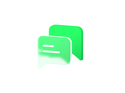 3D Message Icon | Glass Effect