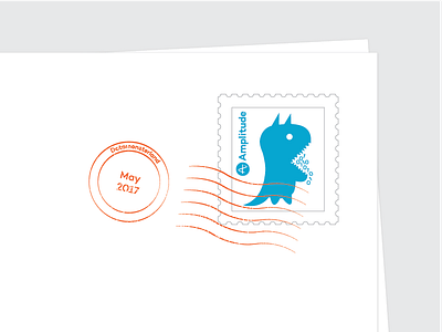 Stamped For May character cute flat icon illustration monster outline stamp