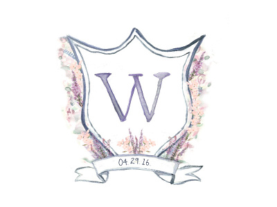 Wilson Wedding Crest crest monogram save the date watercolor wedding