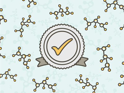 Seal of Approval icons illustration molecule science texture