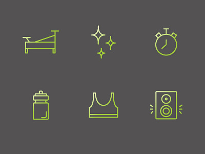 Fitness Icons exercise fitness gradient icon illustration line music sports workout