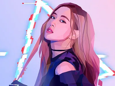 Rose Blackpink - Lowpoly portrait