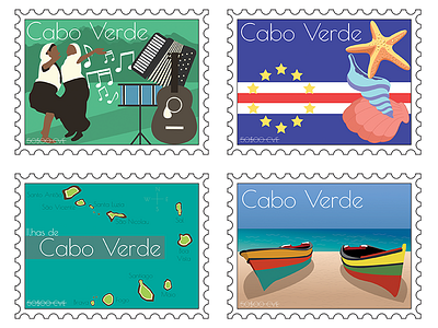 Stamps Illustration caboverde capeverde illustration stamps