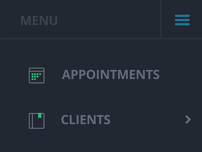 Flat Menu Icons accounts appointments clients flat help icons menu reports setup tools ui ux