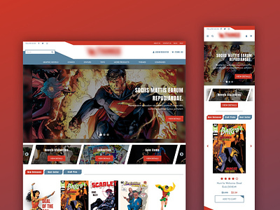 Comics sale website mobile responsive ui web design web web design