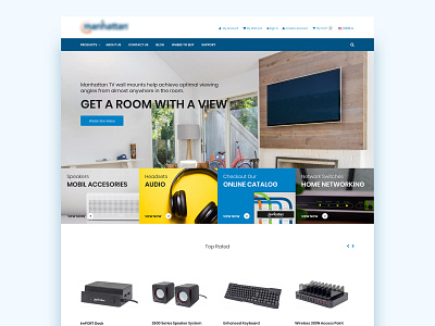 Multimedia accessories sales website ecommerce flat ui web design web web design