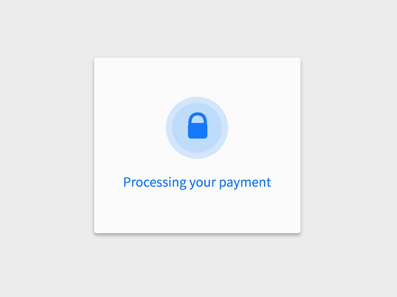 Payment processing animation