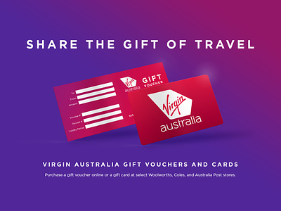 Virgin Australia gift vouchers banner design digital design gift voucher graphic design print design