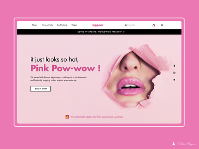 Lippear Website UI beauty branding colorful cosmetic design ecommerce fashion hot landing lip makeup minimal pink sweet ui ux web women