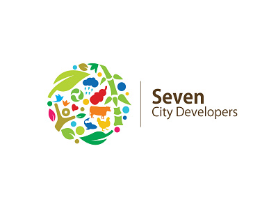 seven city developers branding colourful corporate identity design logodesign organic logo