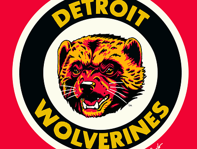 Detroit Wolverines Est. 1881 (mascot wip) animal baseball detroit hand drawn illustration mascot wolverine