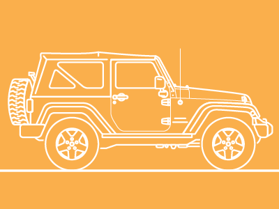 Wranglin' auto illustration jeep line art vector vehicle wrangler