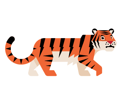 Tiger, Tiger big cat geometric illustration minimal tiger vector