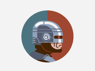 Alex Murphy alex murphy comics detroit flat headgear icon illustration minimalist muted profile robocop