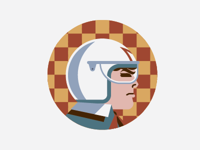 Speed flat headgear icon illustration minimalist muted profile speed racer
