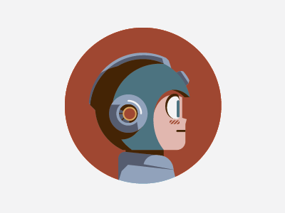 Mega Man flat headgear icon illustration mega man minimalist muted profile rockman video games