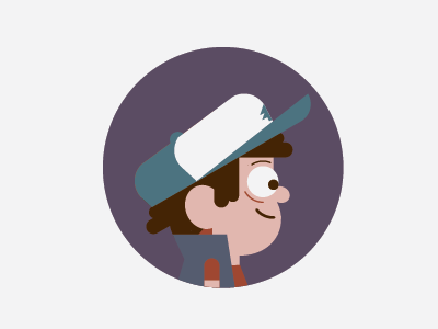 Li'l Dipper cartoons dipper disney flat gravity falls hat headgear icon illustration minimalist muted profile