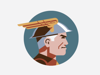 Jay Garrick comics design flash flat headgear icon illustration winged helmet