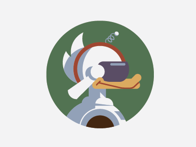 Gizmoduck duck tales flat headgear helmet icon illustration profile