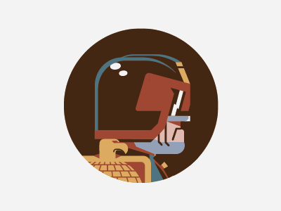 Dredd comics flat icon illustration judge dredd profile vector