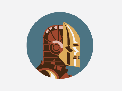 Tony/Iron Man comics design flat illustration profile