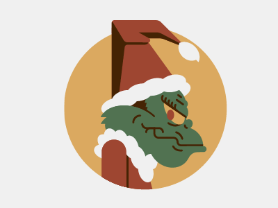 Merry Grinchmas - Grinch headgear flat geometrical grinch hat headgear illustration muted santa