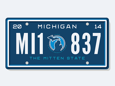 Michigan - The Mitten State 1837 embossed license mi michigan mitten plate tag teubor update