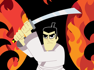 Aku Looms aku asymmetry cartoon network fire flames samurai jack sword vector