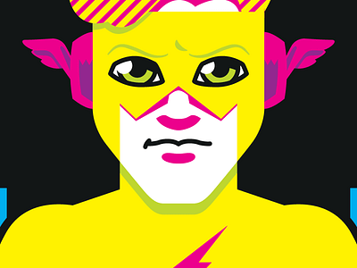 Neon Titans: Kid Flash 80s blacklight comics kid flash neon teen titans wally west