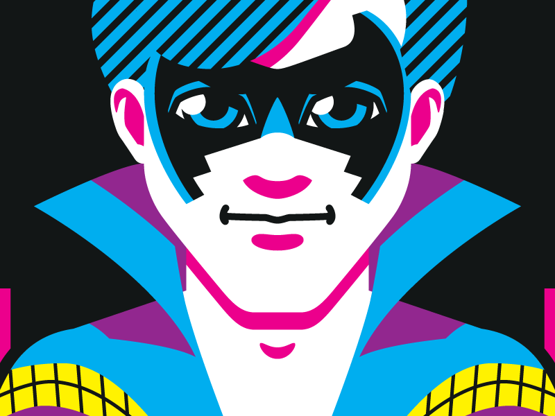 Neon Titans: Nightwing 80s blacklight comics dick grayson neon nightwing portrait robin teen titans