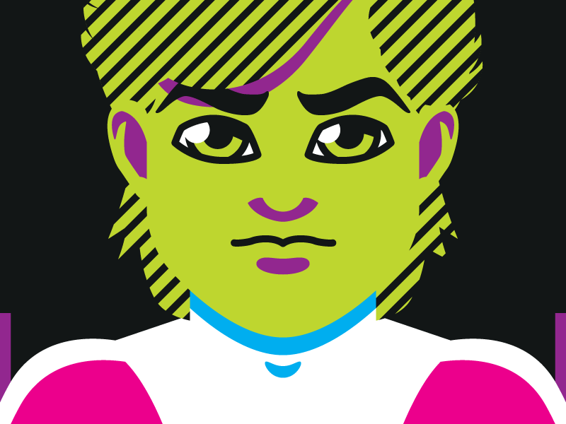 Neon Titans: Changeling 80s beast boy blacklight changeling comics neon portrait teen titans vector