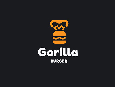 gorilla burger animal branding burger gorilla illustration logo