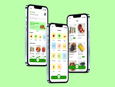 Fruigie Groceries App branding design figma groceries mobile app theme ui ui design user interface