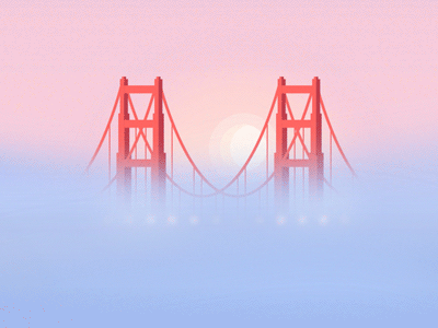 Hi Karl. animation bay area clouds fog golden gate illustration karl motion principle san francisco sf vector