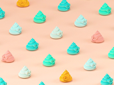 Soft Serve 3d 3ds max candy emoji ice cream isometric pattern poop poop emoji render soft serve toy