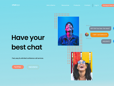 ChatApp design illustration typography ux web