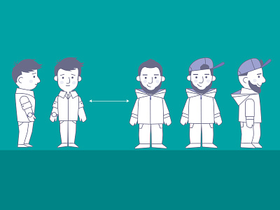 E-learning characters design illustration