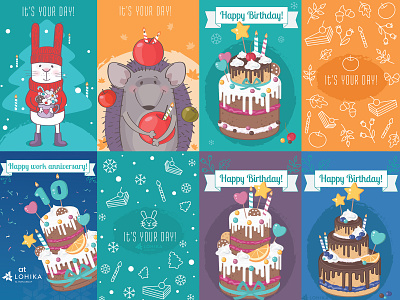 Birthday cards illustration