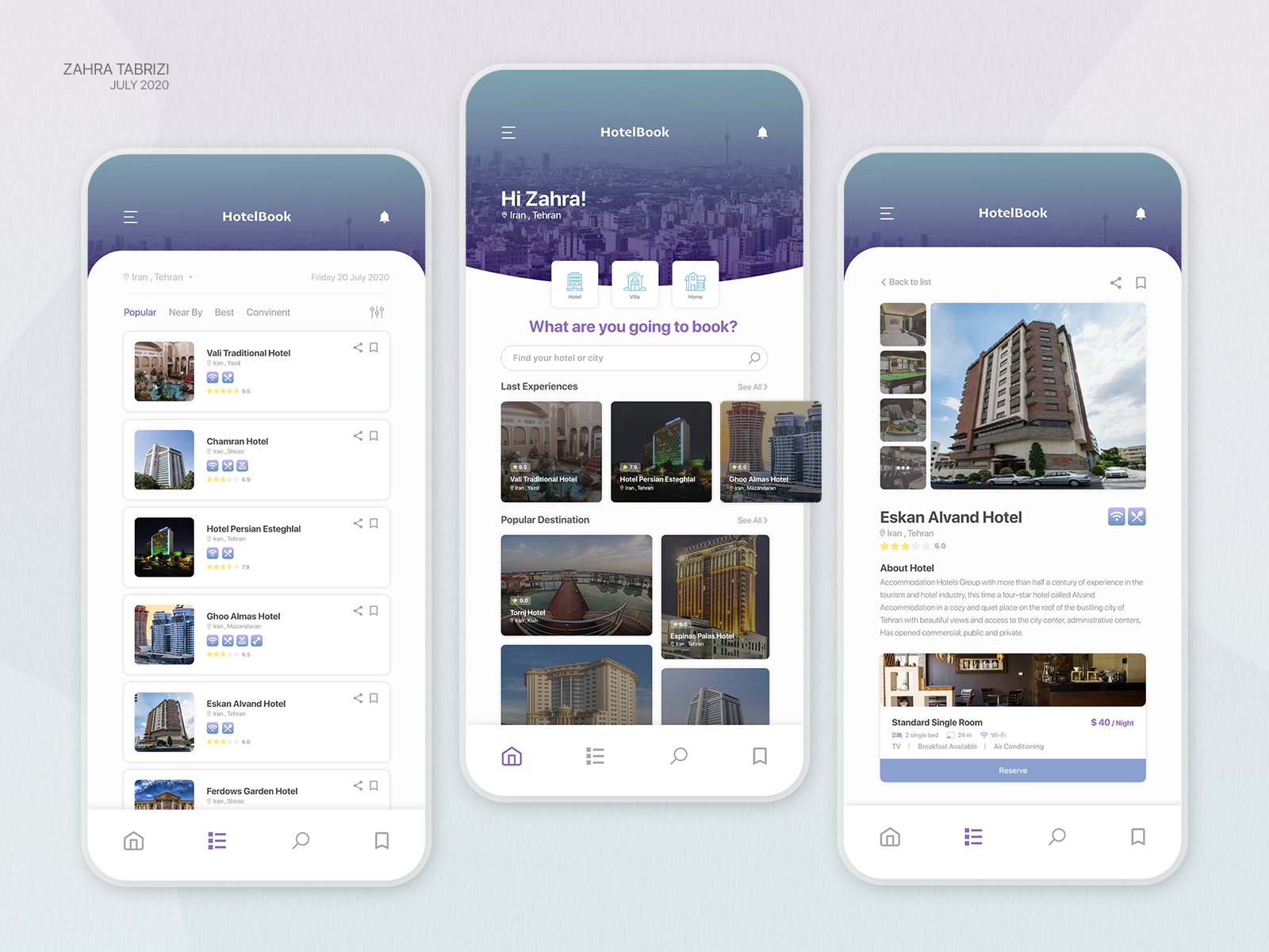 Hotel Booking Application By Zahra Tabrizi On Dribbble