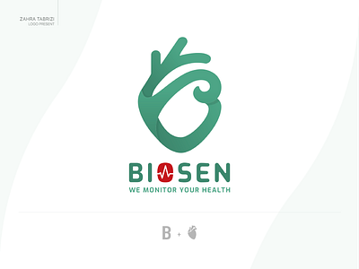 Biosen Logo Design art b b logo biosen branding design graphic design heart heart logo illustration logo s