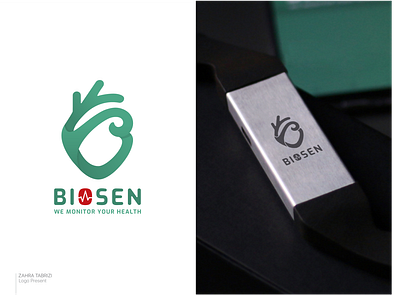 Biosen Logo Present art b b logo branding design heart heart logo logo logo design s logo