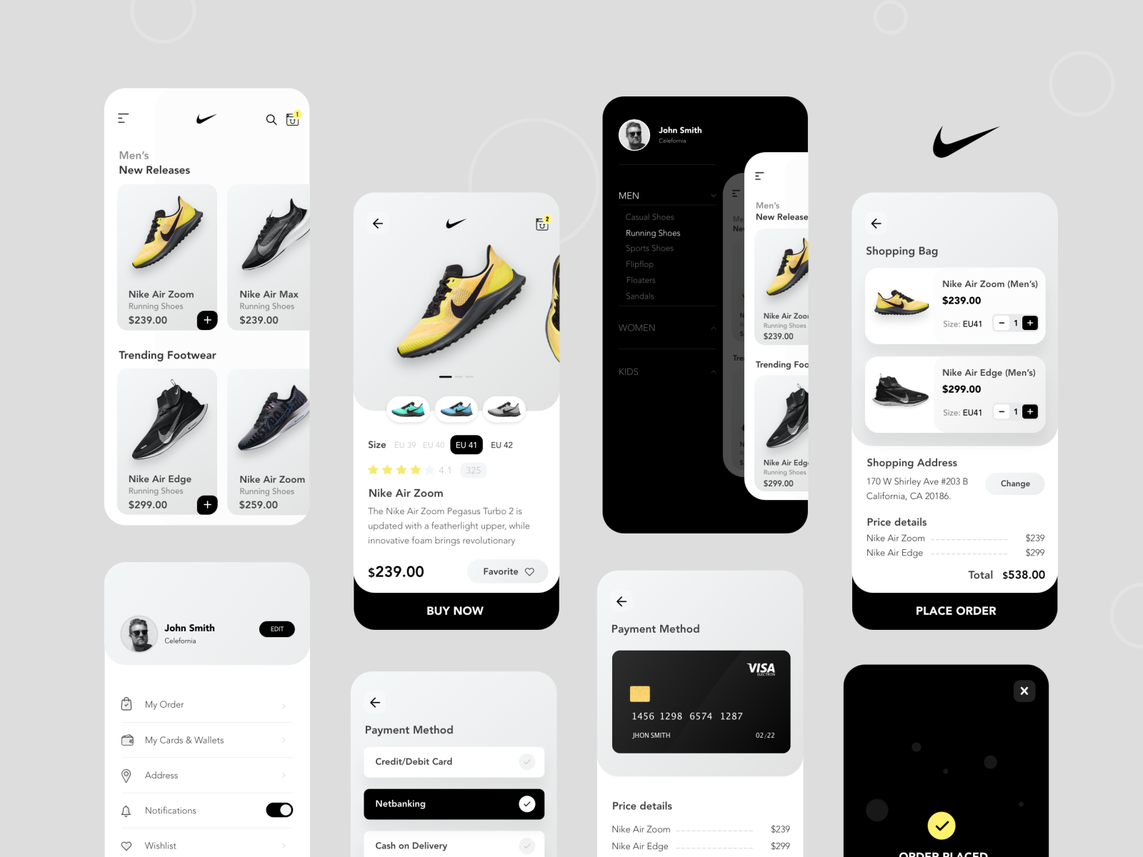 Peluquero Industrial Hamburguesa Nike Mobile App by Rohit on Dribbble