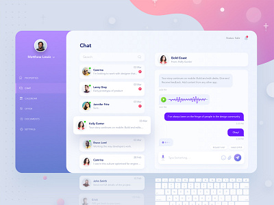 Chat dashboard screen design