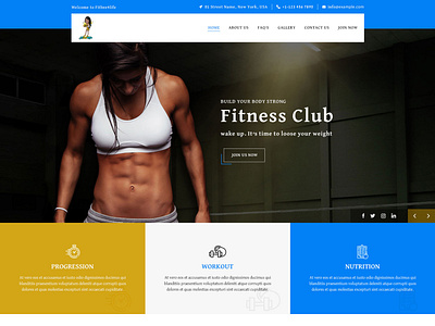 Fitness webpage mockup