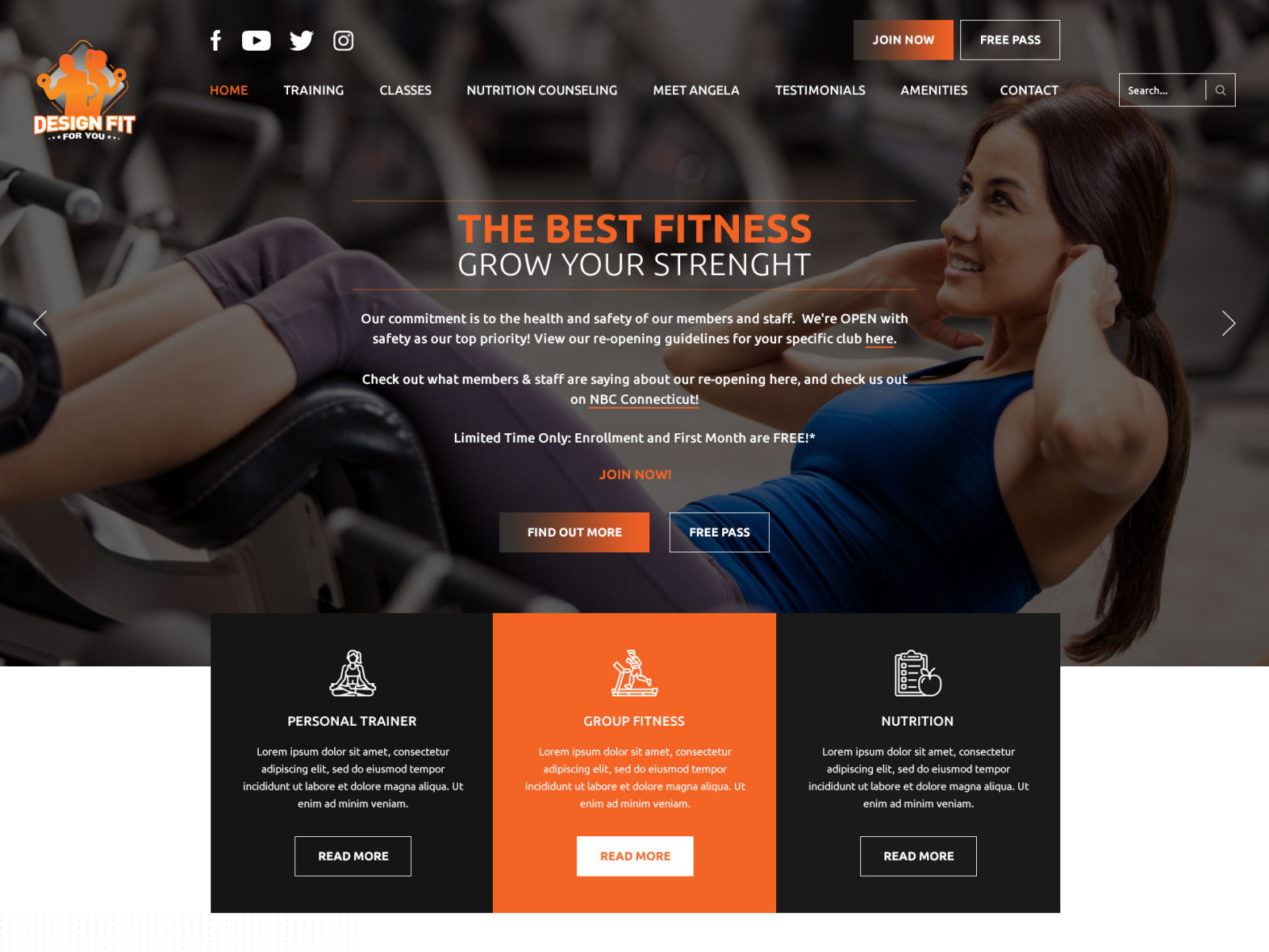Designfit Fitness Homepage by Santanu Ganguly on Dribbble
