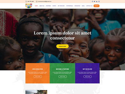 Non-profit website branding design landingpage photoshop web design
