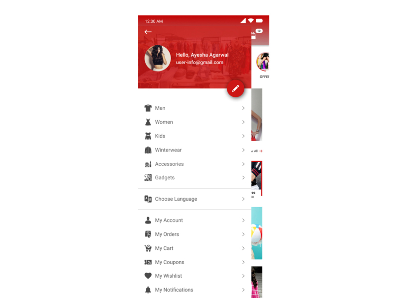 Ecommerce App User Profile Page design in Figma by Coders Mind Pvt. Ltd ...